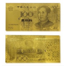 Золотая Банкнота 100 Yuan